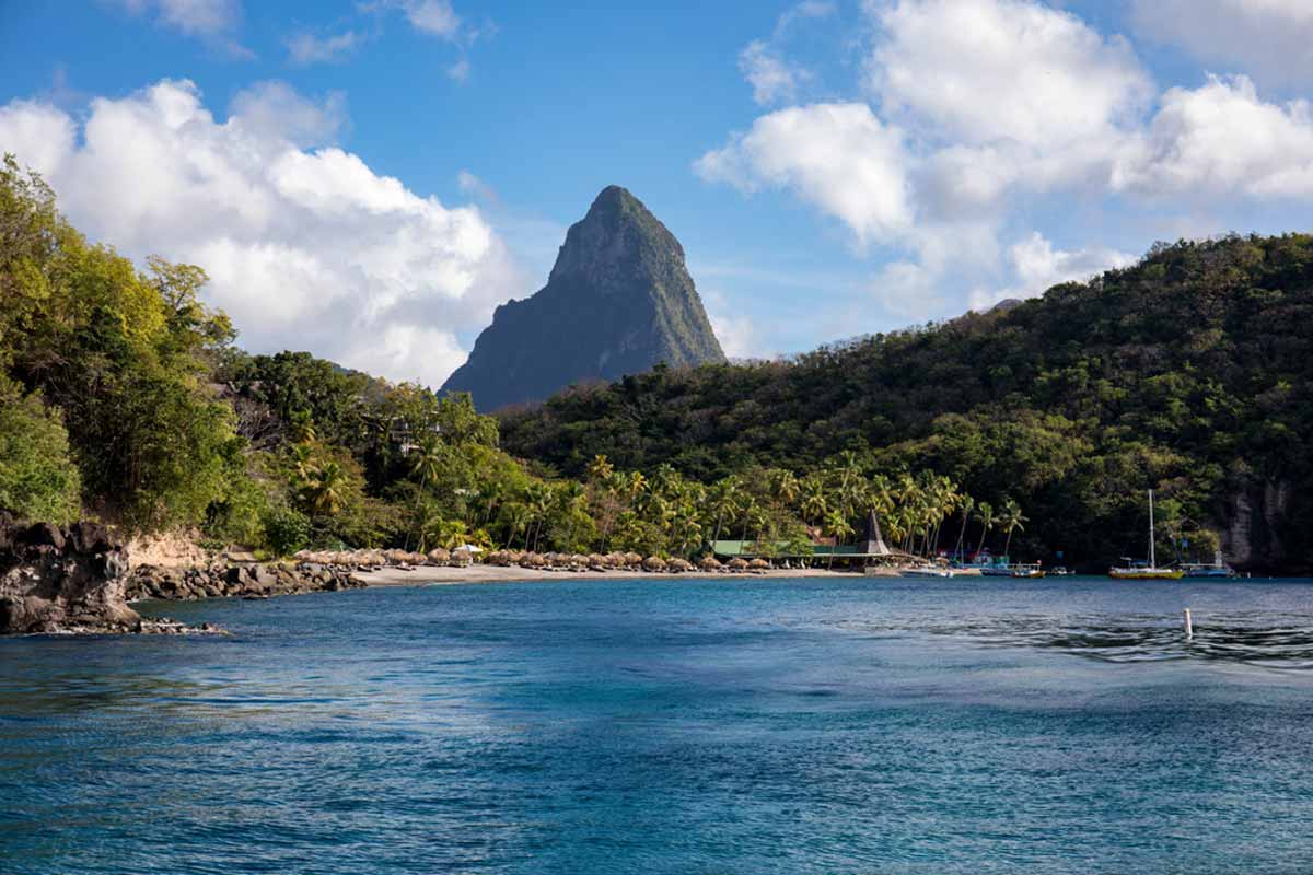 Anse Chastanet beach on Saint Lucia in the Caribbean