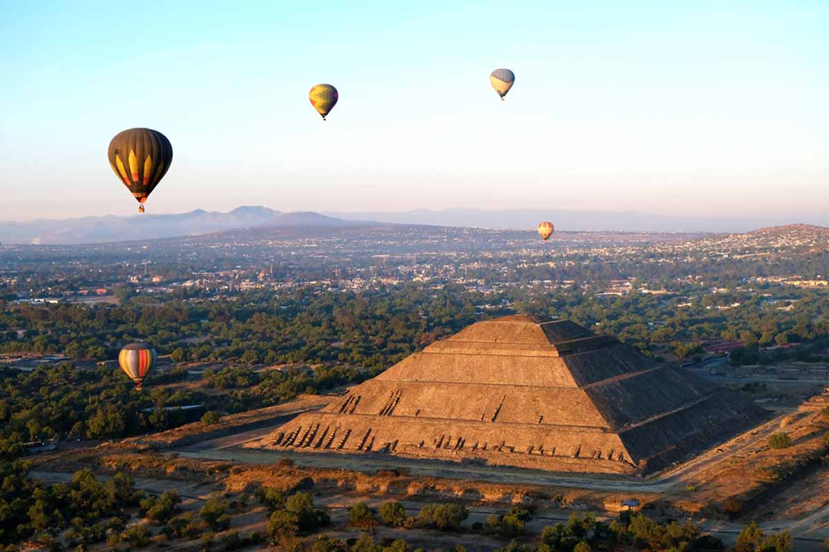 Maya Pyramid of the Sun and Moon at Teotihuacan, Mexico